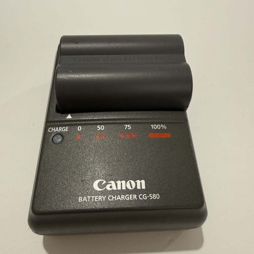 Canon CG-580 Battery Charger + Canon Li-ion Battery Pack | Genuine OEM | Tested